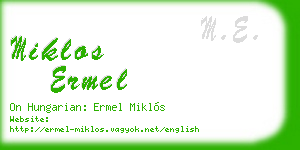 miklos ermel business card